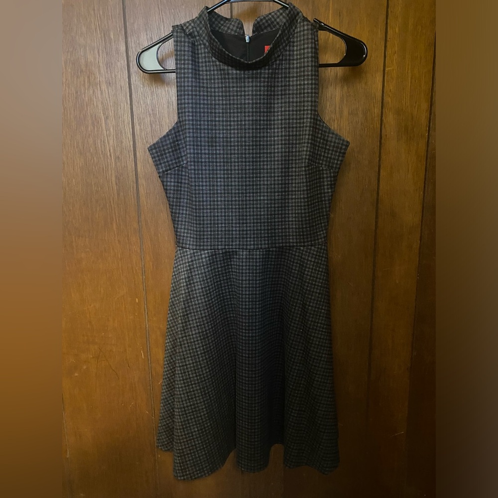 🔴Plaid Zip Down Mock Neck Dress